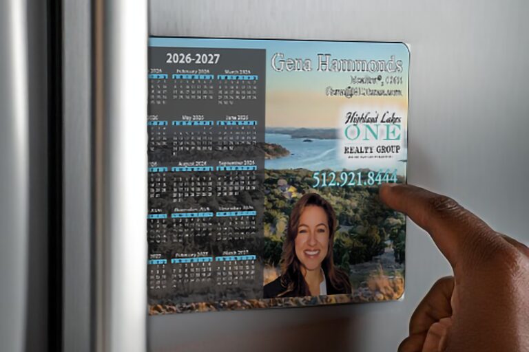 Custom calendar magnet printed for business advertising and promotions