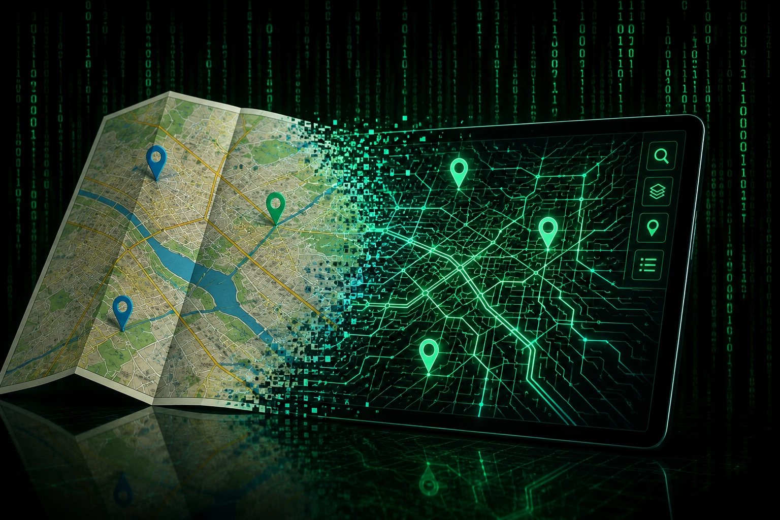 Printed and interactive digital maps combining traditional and online mapping solutions